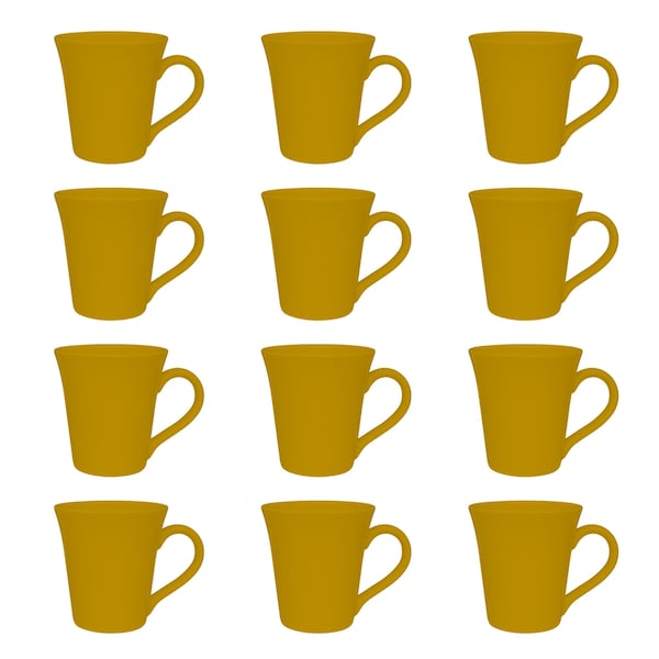 Manhattan Comfort Coup 12 Mugs (11.16 oz.) in Yellow 2-AM94-0490 - main